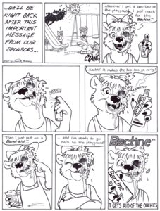 Rating: Questionable Score: 0 Tags: anthro band-aid bandage bear black_and_white body_horror bone comic dark_humor dialogue e621 english_text exposed_bone exposed_skull female gore group humor james_m_hardiman male mammal monochrome penance skull solo_focus sun text what wounded young young_anthro User: bunchy7s