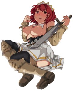 Rating: Explicit Score: 0 Tags: blush breasts cecily_cambell female nipples red_eyes red_hair rule34 seiken_no_blacksmith short_hair sword weapon User: bunchy7s
