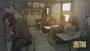 Rating: Safe Score: 0 Tags: alligator alligatorid anthro bovid canid canine caprine crocodilian detailed_background diner e621 eating food goat group inside jerome_jacinto male mammal reptile restaurant scalie slice_of_life tail the_metro User: bunchy7s