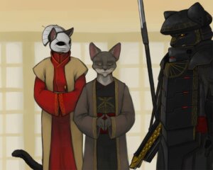 Rating: Safe Score: 0 Tags: 5:4 anthro armor bodyguard detailed detailed_background domestic_cat e621 felid feline felis female fur grey_body grey_fur group gun ipoke male mammal mask melee_weapon polearm ranged_weapon spear tail toony weapon whiskers yellow_eyes User: bunchy7s
