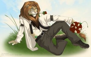 Rating: Questionable Score: 0 Tags: 16:10 2009 abs anthro bailey_j._mcguinness_(artist) biped bouquet claws clothed clothing clover_tattoo colored e621 felid flower footwear grass green_eyes irish lion lying male mammal mane open_clothing open_shirt open_topwear outside pantherine plant romantic romantic_ambiance rose_(flower) s._henson seductive shirt shoes smile sneakers solo tail tail_tuft tattoo topwear tuft undressing widescreen User: bunchy7s