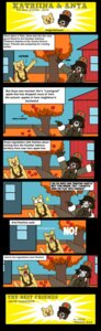Rating: Questionable Score: 0 Tags: 2012 absurd_res anthro anya_(droll3) apple bear big_breasts black_eyes black_nose breasts brown_body brown_fur building clothed clothing comic dialogue droll3 duo e621 english_text felid female finland food fruit fur hat headgear headwear hi_res jacket katriina_(droll3) lion mammal pantherine parody pink_nose plant russia smile tail text topwear tree window wood world_war_2 User: bunchy7s