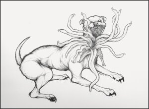 Rating: Questionable Score: 0 Tags: ambiguous_gender black_border border canid canine canis capcom colmillos_(resident_evil) domestic_dog e621 feral full-length_portrait graphite_(artwork) las_plagas_host_(resident_evil) las_plagas_parasite_(resident_evil) long_tongue mammal nude oddbird open_mouth parasite portrait quadruped resident_evil simple_background solo specimen_3_(wolfsinn) split_jaw tail tentacles tongue traditional_media_(artwork) undead white_background zombie User: bunchy7s