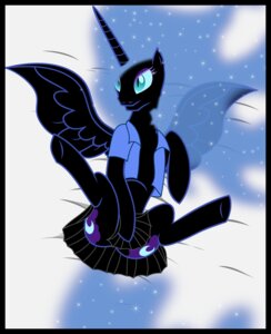 Rating: Questionable Score: 0 Tags: absurd_res black_body black_border black_feathers blue_eyes blue_hair border cutie_mark e621 equid equine feathered_wings feathers female friendship_is_magic hair hasbro hi_res horn long_hair mammal my_little_pony mythological_creature mythological_equine mythology nightmare_moon_(mlp) smile solo up1ter winged_unicorn wings User: bunchy7s