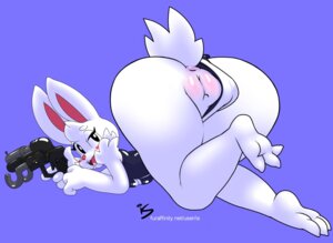 Rating: Explicit Score: 0 Tags: 3_toes anthro anus ass_up big_butt black_eyes blush blush_stickers bodily_fluids breasts buckteeth butt candy clothing clothing_aside cupcake_(oriole) dessert drooling e621 ears_up feet female fluffy fluffy_tail food fur genitals gun hi_res lagomorph leporid lollipop looking_at_viewer looking_back mammal one-piece_swimsuit open_mouth panties panties_aside pink_tongue plump_labia presenting presenting_anus presenting_hindquarters presenting_vulva purple_background rabbit ranged_weapon rear_view rockthebull saliva shortstack signature simple_background small_breasts solo submissive swimwear tail teeth toes tongue underwear underwear_aside vulva weapon white_body white_fur User: bunchy7s