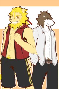 Rating: Safe Score: 0 Tags: 2:3 5_fingers anthro beard belt bottomwear brown_body brown_fur canid canine canis chest_tuft clothed clothing collared_shirt dress_shirt duo e621 facial_hair felid fingers fist fur hair hand_in_pocket hands_in_both_pockets lion looking_at_viewer male mammal open_clothing open_shirt open_topwear outline pantherine pants partially_clothed pockets pubes shirt short_hair shorts silverio smile standing tail tail_tuft topwear tuft vest white_body white_fur wolf User: bunchy7s Rating: Safe Score: 0 Tags: 2:3 5_fingers anthro beard belt bottomwear brown_body brown_fur canid canine canis chest_tuft clothed clothing collared_shirt dress_shirt duo e621 facial_hair felid fingers fist fur hair hand_in_pocket hands_in_both_pockets lion looking_at_viewer male mammal open_clothing open_shirt open_topwear outline pantherine pants partially_clothed pockets pubes shirt short_hair shorts silverio smile standing tail tail_tuft topwear tuft vest white_body white_fur wolf User: bunchy7s