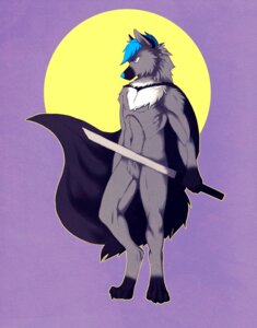 Rating: Safe Score: 0 Tags: absurd_res anthro canid canine canis cape clothing e621 grender hi_res holding_melee_weapon holding_object holding_sword holding_weapon jerome_blaze male mammal melee_weapon solo sword weapon wolf User: bunchy7s