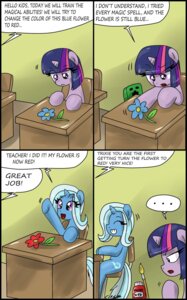 Rating: Safe Score: 0 Tags: 2013 absurd_res brush ciriliko comic creeper_(minecraft) crossover cutie_mark desk dialogue duo e621 ellipsis english_text equid equine female feral flower friendship_is_magic fur furniture hair hasbro hi_res horn mammal microsoft minecraft mojang multicolored_hair my_little_pony mythological_creature mythological_equine mythology open_mouth paint plant purple_body purple_eyes purple_fur purple_hair school sitting table tail text trixie_(mlp) twilight_sparkle_(mlp) two_tone_hair unicorn white_hair xbox_game_studios young User: bunchy7s