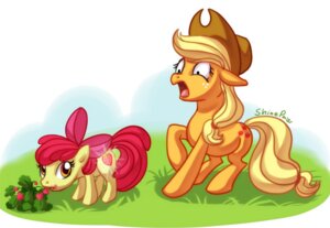 Rating: Safe Score: 0 Tags: apple_bloom_(mlp) applejack_(mlp) blonde_hair clothing cutie_mark detailed_background duo e621 earth_pony equid equine female feral food friendship_is_magic fruit hair hasbro hat headgear headwear horse mammal my_little_pony plant pony ribbons shinepaw shocked sibling_(lore) sister_(lore) sisters_(lore) strawberry tail toony young young_feral User: bunchy7s
