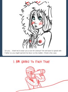 Rating: Explicit Score: 0 Tags: artist_request ask_blog fallout fallout_new_vegas female joshua_graham meme no_artist no_source rule34 rule_63 salt_upon_wounds tagme tumblr User: bunchy7s