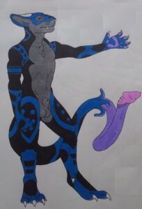 Rating: Explicit Score: 0 Tags: animal_genitalia anthro balls biceps biped blue_markings chevronfox claws e621 erection fully_sheathed genitals krii male markings muscular muscular_anthro muscular_male nicky_(artist) nude penile_spines penis presenting presenting_penis sheath solo standing tail tail_genitals tail_penis traditional_media_(artwork) unusual_anatomy unusual_genitalia_placement unusual_penis_placement unusual_tail User: bunchy7s
