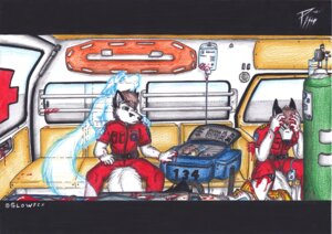 Rating: Questionable Score: 0 Tags: 2010 ambulance anthro arctic belt blood bodily_fluids bottomwear brown_hair canid canine clothing colored_pencil_(artwork) corpse death denim denim_bottomwear denim_clothing duo_focus e621 facepalm firefighter fluffy fox fur ghost gloves glowfox glowing grief group hair handwear intravenous jeans latex male mammal mask medical oxygen_tank pants paramedic sad serum sitting soul spirit tail traditional_media_(artwork) undead white_body white_fur window User: bunchy7s