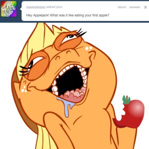 Rating: Safe Score: 0 Tags: 1:1 2_frame_animation animated animated_gif apple applejack_(mlp) ask_blog ask_jappleack asking blonde_hair bodily_fluids clothing cowboy_hat e621 earth_pony eating english_text epilepsy_warning equid equine eyelashes female feral food freckles friendship_is_magic fruit hair hasbro hat headgear headwear holding_food holding_object horse hotdiggedydemon long_hair mammal my_little_pony open_mouth plant pony ponytail saliva short_playtime solo text toony tumblr user_message username what_has_magic_done User: bunchy7s