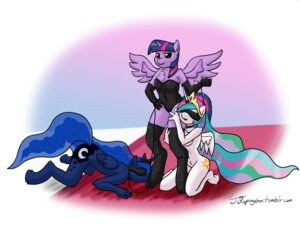 Rating: Questionable Score: 0 Tags: 2013 all_fours anthro anthrofied armwear bdsm blindfold blue_body blue_fur blue_hair breasts cleavage clothed clothing collar crown cutie_mark dominant dominant_female e621 elbow_gloves english_text equid equine feathered_wings feathers female female/female friendship_is_magic fur gloves group hair handwear hasbro headgear hi_res horn jomblluc kneeling leash licking mammal multicolored_hair multiple_subs my_little_pony mythological_creature mythological_equine mythology princess_celestia_(mlp) princess_luna_(mlp) purple_body purple_eyes purple_fur purple_hair submissive submissive_female text tongue tongue_out twilight_sparkle_(mlp) two_subs_one_dom two_tone_hair white_body white_fur winged_unicorn wings User: bunchy7s