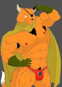 Rating: Questionable Score: 0 Tags: abs anthro armpit_hair biceps big_muscles body_hair bulge canid canine cape clothed clothing dipstick_tail e621 fox gloves handwear jillas looking_at_viewer male mammal markings muscleartguy muscular muscular_anthro muscular_male nipples pecs simple_background slayers smile smirk solo speedo swimwear tail tail_markings werecanid werecanine werecreature werefox User: bunchy7s