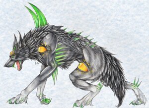 Rating: Safe Score: 0 Tags: ambiguous_gender black_body black_fur canid canine canis colored_pencil_(artwork) e621 feral fur green_eyes greyradian mammal multi_eye quadruped solo spikes tail traditional_media_(artwork) wolf yellow_eyes User: bunchy7s