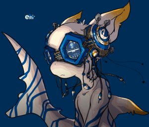 Rating: Safe Score: 0 Tags: :< ambiguous_gender anthro aquatic blue_background blue_markings closed_frown cyberpunk dorsal_fin e621 eyewear fin fish frown goggles markings mascot mascot_contest mellis mouth_closed plug reflection screw shark shark_tail simple_background solo tail User: bunchy7s