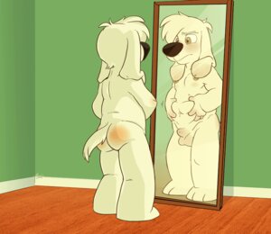Rating: Explicit Score: 0 Tags: animal_genitalia anthro balls barefoot biped black_nose butt canid canine canis domestic_dog e621 ear_piercing family_guy feet fully_sheathed fur genitals jasper_(family_guy) male mammal mirror nude piercing sheath shenanigan slightly_chubby solo tail white_body white_fur User: bunchy7s