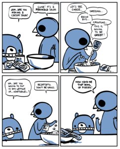 Rating: Safe Score: 0 Tags: 2010 ambiguous_gender anthro avian beak bear beartato bird border bowl comic container dialogue e621 english_text food happy humor mammal nedroid pizza pretzel_(food) reginald_(nedroid) speech_bubble text what white_border User: bunchy7s