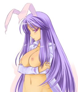 Rating: Questionable Score: 0 Tags: animal_ears blush breast_hold breasts bunny_ears colored_eyelashes crossed_arms eyelashes female highres huge_breasts long_hair navel nipples open_clothes open_shirt pink_eyes purple_hair red_eyes reisen_udongein_inaba rule34 shirt simple_background standing tiha touhou User: bunchy7s