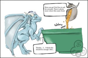 Rating: Safe Score: 0 Tags: 3:2 blue_body bowl cheeto comic container dialogue dragon e621 english_text feral hida horn kitchen_utensils ladle male membrane_(anatomy) membranous_wings mephitoad micro mythological_creature mythological_scalie mythology oddbird scalie simple_background slug_(character) speech_bubble tail text tools white_background wings User: bunchy7s