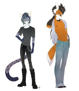 Rating: Safe Score: 0 Tags: anthro canid canine canis domestic_cat duo e621 felid feline felis hi_res male mammal nipples peritian tail wolf User: bunchy7s