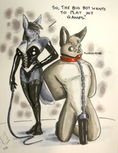 Rating: Explicit Score: 0 Tags: 2010 anthro arms_tied armwear ball_gag bdsm bondage bound canid canine canis chain chain_leash clothing collar corset dominant dominant_female dominatrix duo e621 elbow_gloves english_text female fishnet_clothing gag gagged gloves hands_behind_back handwear hi_res kneeling leash leather lingerie male male/female mammal neph red_collar stake submissive submissive_male tail text tie-out topwear whip wolf User: bunchy7s