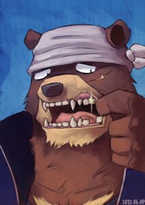Rating: Safe Score: 0 Tags: 2012 anthro aru_(artist) bear brown_bear brown_body brown_fur clothing e621 fangs fur gold_(metal) gold_tooth grizzly_bear jacket kenji_mikazuki kerchief male mammal missing_tooth morenatsu open_mouth scar solo teeth tongue topwear ursine worried User: bunchy7s Rating: Safe Score: 0 Tags: 2012 anthro aru_(artist) bear brown_bear brown_body brown_fur clothing e621 fangs fur gold_(metal) gold_tooth grizzly_bear jacket kenji_mikazuki kerchief male mammal missing_tooth morenatsu open_mouth scar solo teeth tongue topwear ursine worried User: bunchy7s