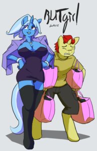 Rating: Safe Score: 0 Tags: 2012 anthro anthrofied bag bottomwear breasts clothed clothing curvy_figure duo e621 equid equine eyes_closed female friendship_is_magic hair hasbro hi_res horn jewelry legwear male mammal moronsonofboron my_little_pony mythological_creature mythological_equine mythology necklace parody purple_eyes red_hair sethisto shaded shirt shorts smile stockings suggestive tail topwear trixie_(mlp) unicorn voluptuous User: bunchy7s