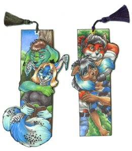 Rating: Safe Score: 0 Tags: 2010 airisha anthro book bookmark_design canid canine cockiestspaniel e621 eyewear female fox glasses group lying male mammal multi_tail scan simple_background tail white_background User: bunchy7s