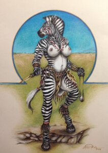 Rating: Questionable Score: 0 Tags: 2014 anthro bottomwear breasts clothed clothing dagger e621 equid equine female hooves jewelry loincloth mammal melee_weapon navel necklace nipples outside piercing plains realistic sling_(weapon) solo stripes teiirka topless traditional_media_(artwork) tribal weapon zebra User: bunchy7s