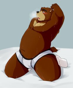 Rating: Questionable Score: 0 Tags: bear biceps black_bear blush clothed clothing e621 fur gtmt juuichi_mikazuki kneeling male mammal moon_bear morenatsu muscular muscular_male overweight overweight_male solo topless underwear ursine User: bunchy7s