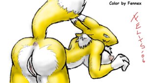 Rating: Explicit Score: 0 Tags: 2006 all_fours anthro anus bandai_namco bent_over blue_eyes breasts butt canid canine countershading digimon digimon_(species) digital_media_(artwork) dipstick_tail e621 female fennex fur genitals looking_at_viewer looking_back mammal markings mooning oekaki raised_tail rear_view renamon solo tail tail_anus tail_markings third-party_edit unknown_artist vulva yellow_body yellow_fur User: bunchy7s