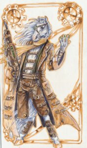 Rating: Safe Score: 0 Tags: alternative_fashion anthro cloak clothing e621 equid equine heather_bruton holding_object holding_weapon horse male mammal ranged_weapon simple_background solo steampunk tail weapon white_background User: bunchy7s