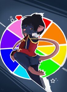 Rating: Safe Score: 0 Tags: absurd_res albino anthro clothing dark_body dark_fur duo e621 fur gloves handwear heart_symbol hi_res male mammal murid murine rat rodent ruby_the_rat_(albinoart) simple_background star tongue unknown_artist User: bunchy7s
