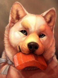 Rating: Safe Score: 0 Tags: 2016 3:4 akita brown_nose canid canine canis domestic_dog e621 feral food fur grey_eyes hi_res looking_at_viewer male mammal meat rhyu sachiko_(sachikofuku) salmon_(food) solo spitz white_body white_fur User: bunchy7s