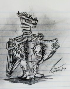 Rating: Safe Score: 0 Tags: 2014 451kitkat android cog damage e621 endoskeleton graphite_(artwork) greyscale hollow_body machine male missing_lower_body monochrome not_furry robot solo traditional_media_(artwork) unusual_anatomy User: bunchy7s
