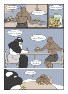 Rating: Safe Score: 0 Tags: anthro aquatic bear biceps breakfast brown_body brown_fur cetacean chair clothed clothing comic dialogue digital_media_(artwork) dolphin duo e621 eating eating_food english_text food fur furniture inside kitchen male mammal multicolored_body muscular muscular_anthro muscular_male oceanic_dolphin orca pecs quads sitting stupidgit table text toothed_whale underwear underwear_only User: bunchy7s