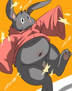 Rating: Questionable Score: 0 Tags: 4:5 anthro bottomless censored clothed clothing convenient_censorship e621 feet hindpaw hoodie lagomorph leporid male mammal navel overweight overweight_anthro overweight_male pawpads paws pink_nose rabbit sigenoya slightly_chubby solo star star_censor topwear whiskers User: bunchy7s
