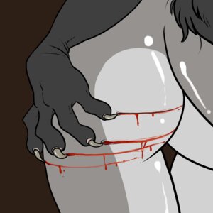 Rating: Questionable Score: 0 Tags: 1:1 ambiguous_gender anthro blood blood_drip bodily_fluids butt butt_shot canid canine canis claw_marks claws close-up dripping e621 floebean mammal mutilation nude self-harm simple_background solo tail wolf wounded User: bunchy7s