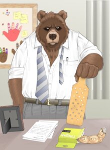 Rating: Questionable Score: 0 Tags: 2011 5_fingers accessory anthro bear belt belt_buckle black_belt black_nose blue_necktie bottomwear brown_body brown_fur buckle clothing collared_shirt condom desk discipline dress_shirt e621 fingers frown fur furniture grey_bottomwear grey_clothing grey_necktie grey_pants hi_res holding_object holding_paddle inside kinkycoyote looking_at_viewer male mammal necktie paddle pants pattern_necktie pen picture_frame principal punishment school sexual_barrier_device shirt solo striped_necktie table topwear white_clothing white_dress_shirt white_shirt white_topwear writing_utensil User: bunchy7s