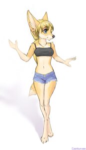 Rating: Questionable Score: 0 Tags: 2010 4_toes adolescent anthro belly blonde_hair blue_eyes bottomwear canid canine clothed clothing coonkun digitigrade e621 ear_piercing feet female fox gesture hair hindpaw jewelry kelseyfox long_hair makeup mammal midriff navel necklace nipples paws piercing ponytail pose shorts simple_background slim solo tail toes tomboy topwear tube_top waving white_background young young_anthro young_female User: bunchy7s