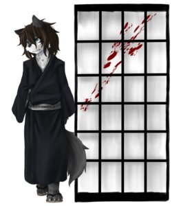 Rating: Safe Score: 0 Tags: 4_toes anthro black_nose blood blood_splatter bodily_fluids brown_hair canid canine canis claws clothed clothing e621 feet flip_flops footwear front_view frown fully_clothed fur grey_body grey_fur hair koishi_chikasa looking_aside male mammal sandals shoes short_hair simple_background solo tail toes walking white_background white_body white_fur wolf User: bunchy7s