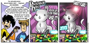 Rating: Safe Score: 0 Tags: 2007 adobe_photoshop_(artwork) ambiguous_gender combo_meter comic controller digital_media_(artwork) domestic_cat duo e621 english_text felid feline felis feral game_controller gameplay_mechanics guitar_controller guitar_hero human humor jonathan_gabriel lens_flare male mammal mike_krahulik penny_arcade rhythm_game solo tail text tycho_brahe User: bunchy7s