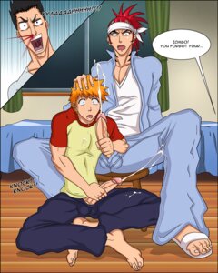 Rating: Explicit Score: 0 Tags: 3boys barefoot bleach cum english_text feet gninrom ichigo_kurosaki isshin_kurosaki male male_only partially_clothed penis renji_abarai rule34 text yaoi User: bunchy7s