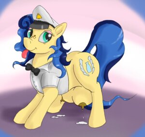 Rating: Questionable Score: 0 Tags: bedroom_eyes bodily_fluids bow_(feature) bow_tie clothing cutie_mark e621 earth_pony equid equine fan_character female feral fur hair half-closed_eyes hasbro hat headgear headwear horse lactating mammal milk milky_way_(flash_equestria) multicolored_hair my_little_pony narrowed_eyes nezudomo pony quadruped seductive solo tail teats tongue tongue_out two_tone_hair uniform yellow_body yellow_fur User: bunchy7s