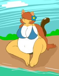 Rating: Questionable Score: 0 Tags: 2009 accessory anthro beach big_breasts bikini breasts clothed clothing cloud crave-the-bullet digital_media_(artwork) domestic_cat e621 felid feline felis female flower flower_in_hair hair hair_accessory hair_over_eyes mammal obese obese_anthro obese_female outside overweight overweight_anthro overweight_female plant seaside skimpy sky solo swimwear tail two-piece_swimsuit User: bunchy7s