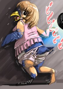Rating: Questionable Score: 0 Tags: avian avian_feet beak bird black_claws blonde_hair blue_body blue_feathers bodily_fluids claws clothed clothing crying e621 edmol feathers female hair japanese_text looking_back mid_transformation open_mouth penguin simple_background solo sound_effects sweat sweatdrop tearing_underwear tears text transformation yellow_beak User: bunchy7s