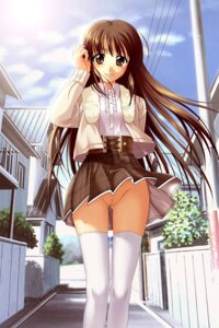 Rating: Explicit Score: 0 Tags: brown_eyes brown_hair censored female female_only hagawa_reina highres human long_hair mosaic_censoring no_panties oba_no_shinshitsu outdoors pussy rule34 school_uniform skirt solo street thighhighs wind_lift User: bunchy7s