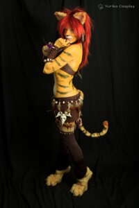 Rating: Safe Score: 0 Tags: 2:3 anthro blue_eyes bodypaint clothed clothing cosplay e621 ear_piercing feathers felid female grandfathered_content hair hi_res leather mammal painted_markings pantherine piercing real red_hair skimpy solo stripes tail tiger tribal tribal_clothing yurikocosplay User: bunchy7s